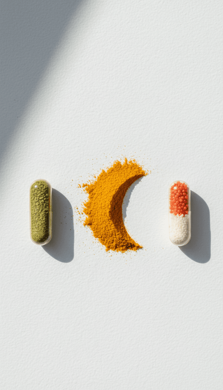 Three key supplement ingredients displayed on white background