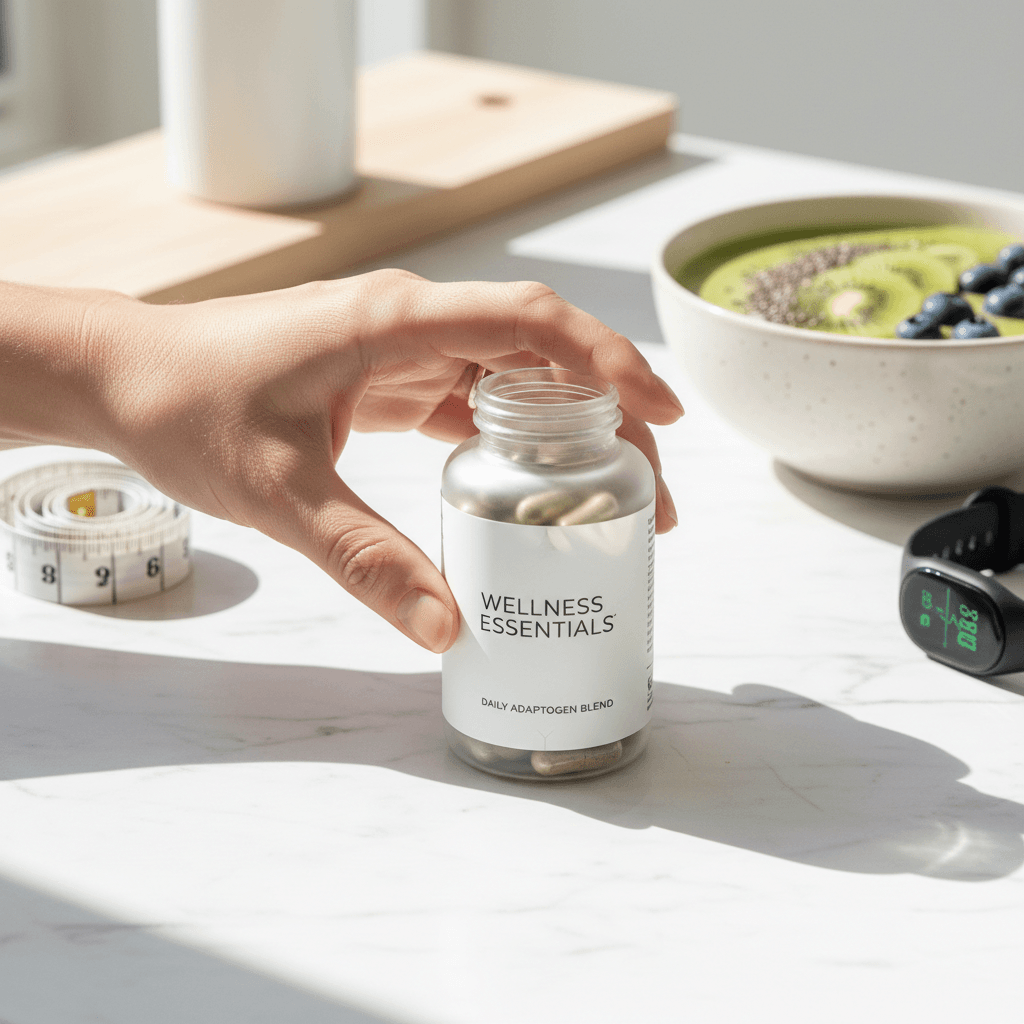 Three key ingredients for Burn Slim weight loss formula displayed on white surface with natural lighting